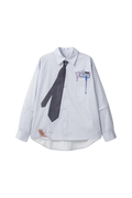 Detachable Sleeves Tie Shirt