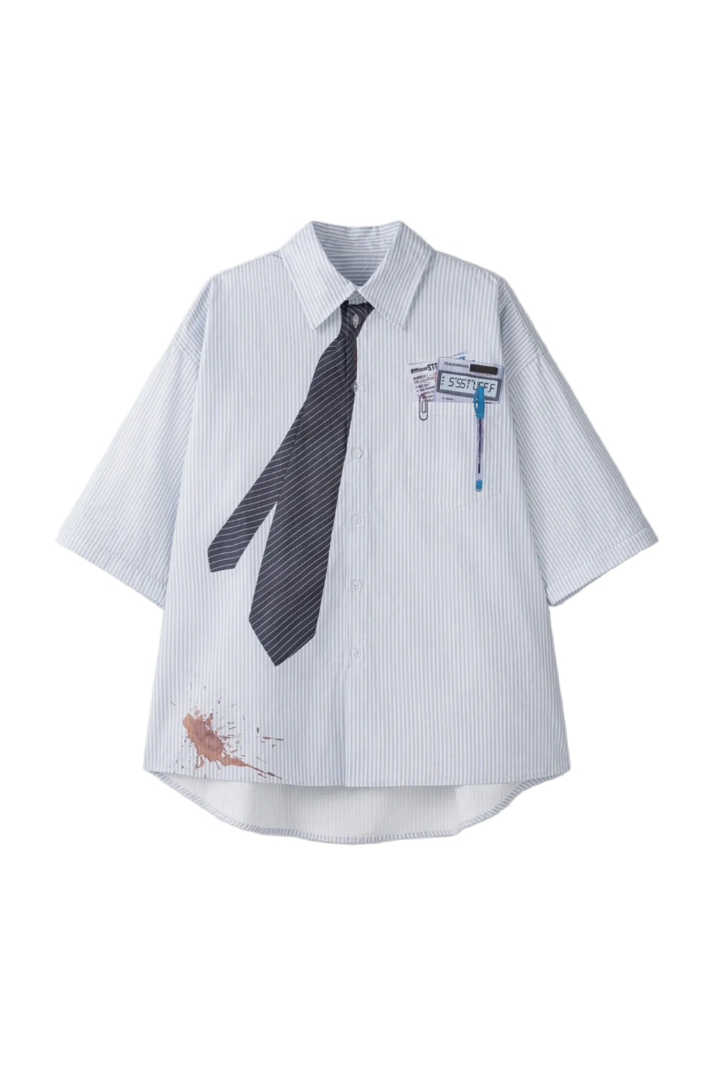 Detachable Sleeves Tie Shirt
