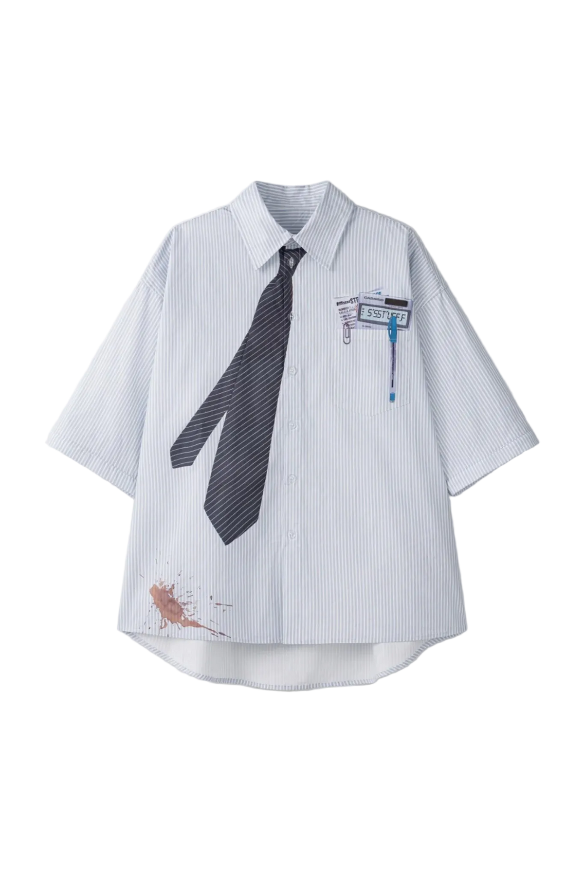 Detachable Sleeves Tie Shirt