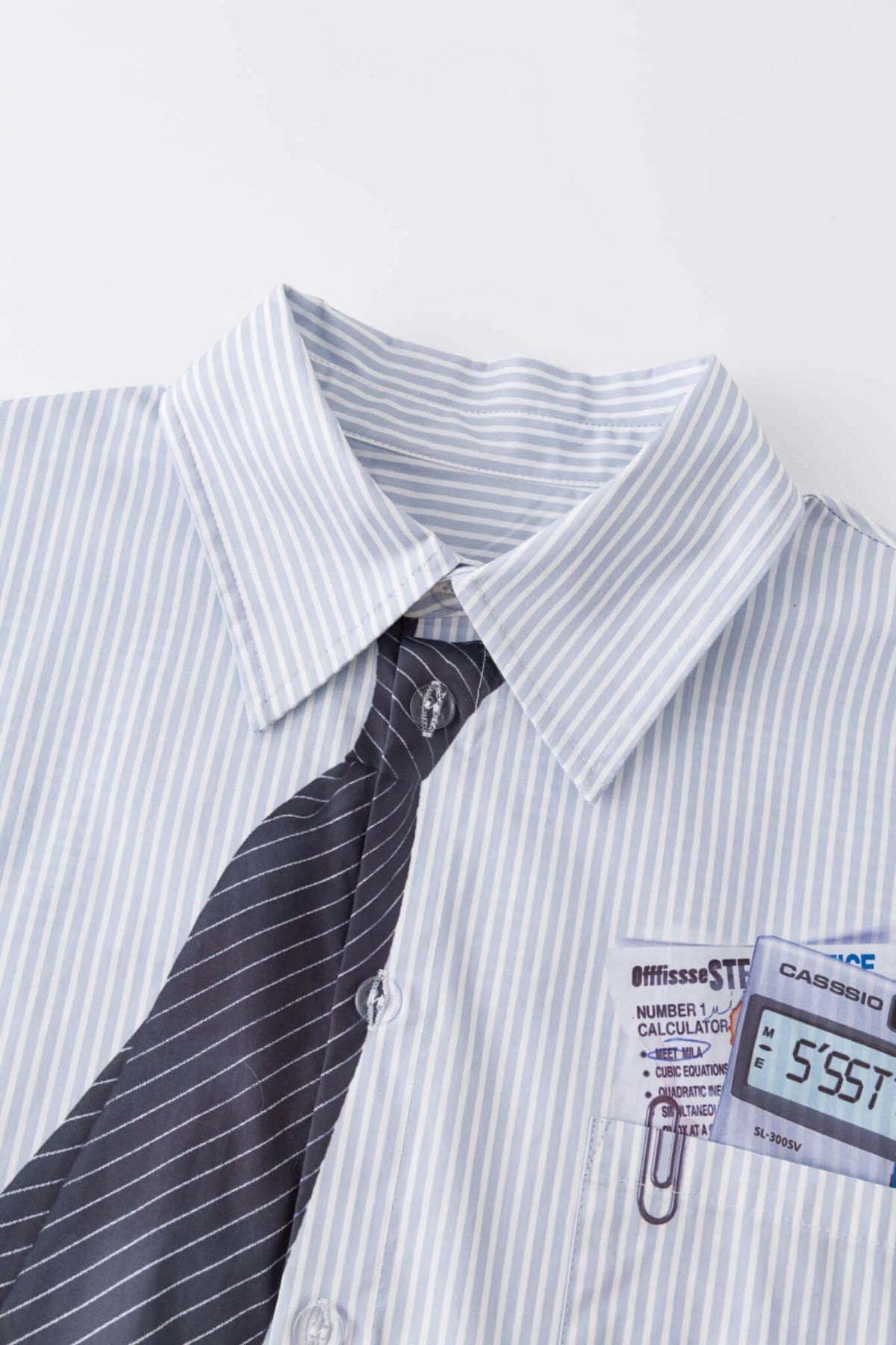 Detachable Sleeves Tie Shirt