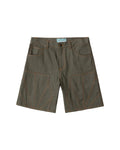 RAW DENIM DOUBLE KNEE SHORTS - GREEN – Green
