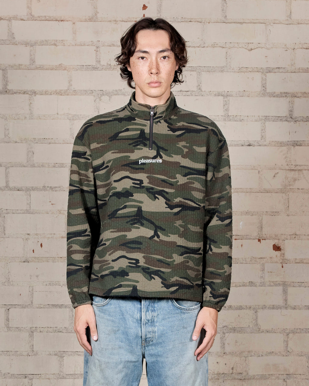 Textured Camo Quarter Zip – Camo