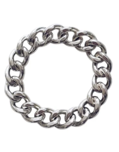 Dave Curb Silver Chain Ring