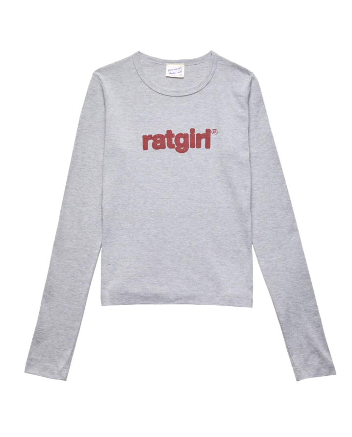 Ratgirl Logo LS/Grey Tee