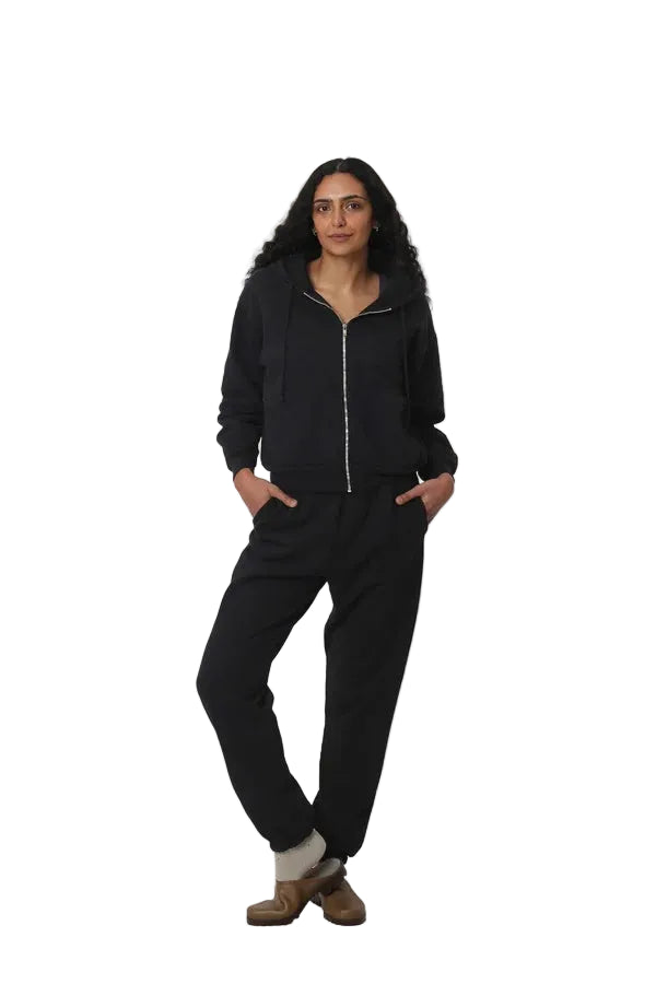 Trash Zip Up Hoodie – Black