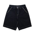 Contrast Raw Denim Shorts