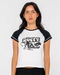 Double Dice Raglan Cap Sleeve Baby Tee – Egret