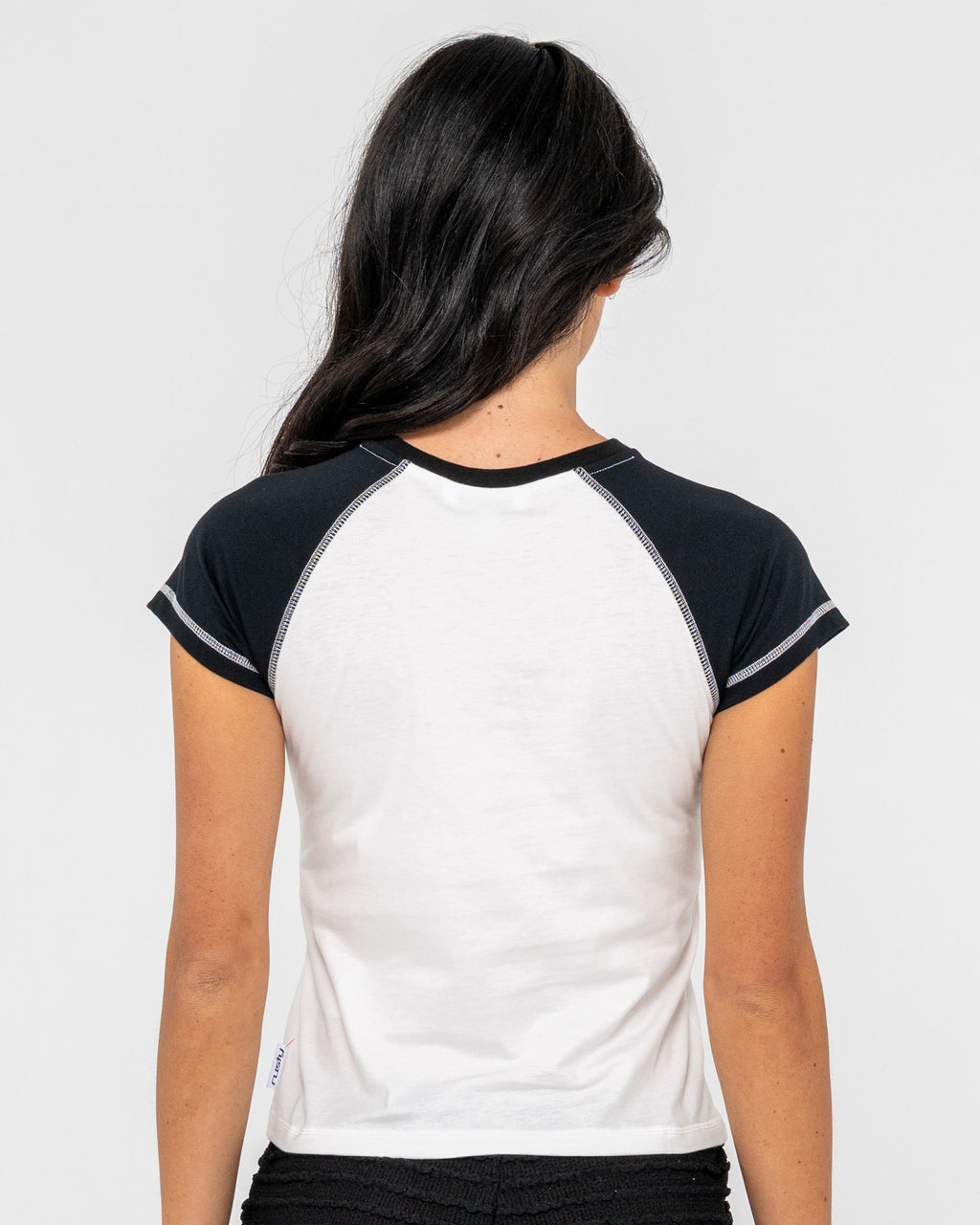 Double Dice Raglan Cap Sleeve Baby Tee – Egret