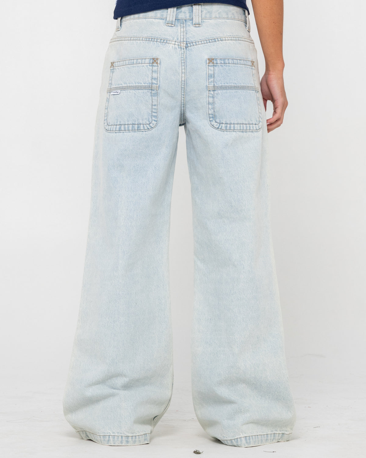 Wendy Wide Low Rise Denim Jean – Sky Blue Heather